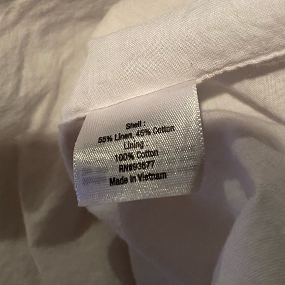 a.n.a A New Approach Chevron Blue/White Striped Seersucker Linen Sheath Dress S - Picture 7 of 7